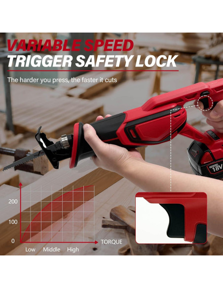 Sierra Recíproca Inalámbrica RAYLEEY 3500 RPM 25 cm