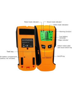 Detector de Pared Walfront TH210 Escáner Digital LCD 9V 2