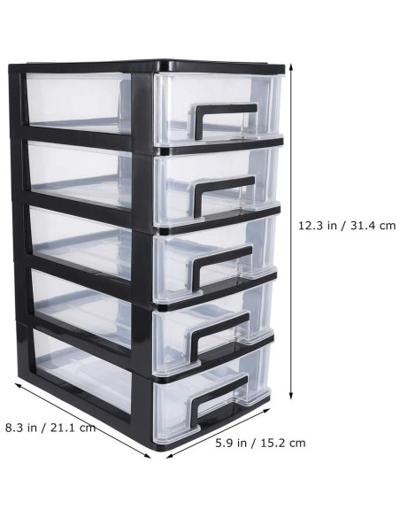 Organizador de Cajones de Plástico Toyvian 5 Capas 21x15x31cm