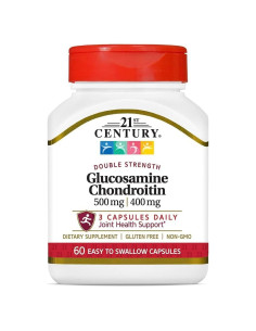 Glucosamina y Condroitina 500/400mg 21ST Century - 60 Cápsulas