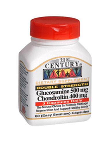Glucosamina y Condroitina 500/400mg 21ST Century - 60 Cápsulas