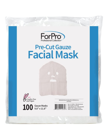 Máscaras Faciales de Gasa ForPro 100% Algodón 100 Unidades
