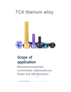 5 Tornillos Antirrobo de Titanio TC4 M6x15mm Azul - Decorativos 2
