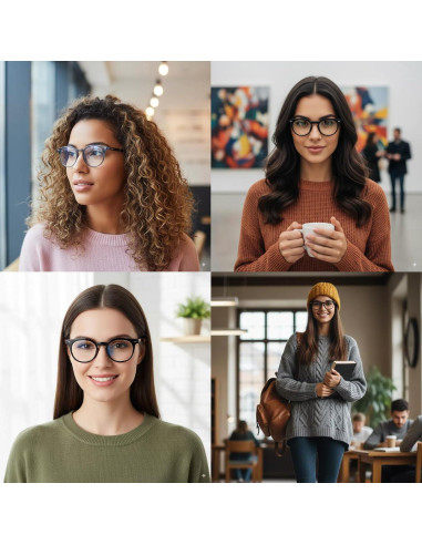 Gafas Anti Fatiga Ocular Saraudy, Bloqueo Luz Azul, Montura Redonda