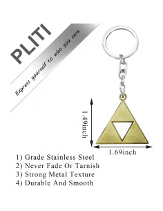 Llavero Triángulo de Acero Inoxidable para Amantes de Videojuegos 2