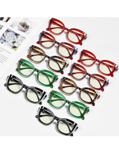 CessBlu Gafas de Lectura Coloridas UV400 Bloqueo Luz Azul 10 Pcs 2