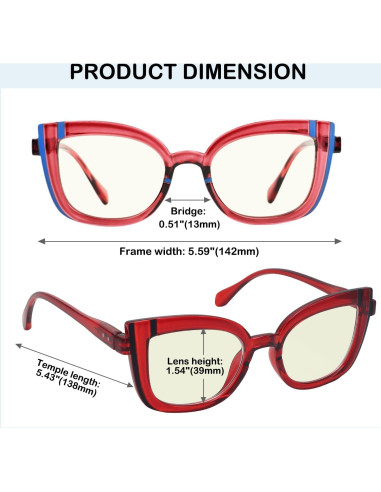 CessBlu Gafas de Lectura Coloridas UV400 Bloqueo Luz Azul 10 Pcs