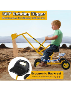 Excavadora de Arena Costzon con Asiento Rotatable 360 para Niños 2