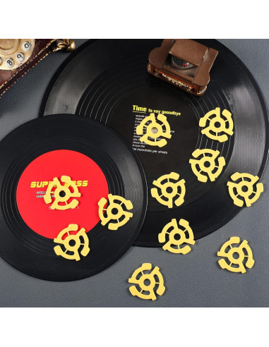 50 Adaptadores de Disco de 45 RPM CroBlissful para Tocadiscos