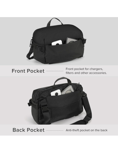 Bolsa Mensajero para Cámara DSLR Impermeable Negra - CSB-01