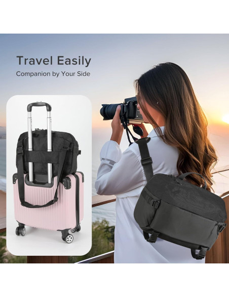 Bolsa Mensajero para Cámara DSLR Impermeable Negra - CSB-01