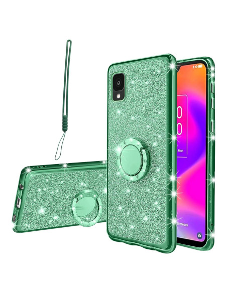 Funda Brillante KuDiNi para Alcatel TCL 30 Z T602DL Verde Funda Brillante KuDiNi para Alcatel TCL 30 Z T602DL Verde