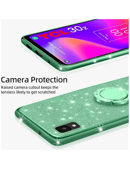 Funda Brillante KuDiNi para Alcatel TCL 30 Z T602DL Verde Funda Brillante KuDiNi para Alcatel TCL 30 Z T602DL Verde