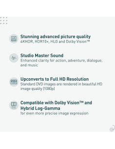 Reproductor Blu Ray 4K Panasonic DP-UB450, UHD, HDR10+, Dolby Vision 2