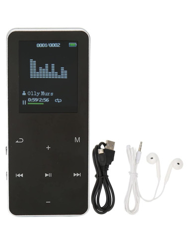 Reproductor MP3 Bluetooth 8GB Cuifati Pantalla 1.8" Plata