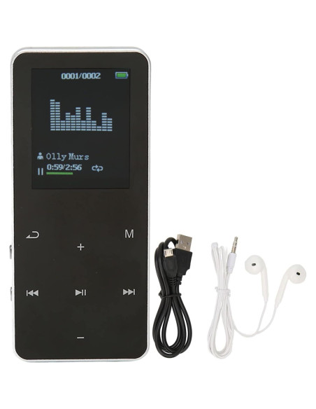 Reproductor MP3 Bluetooth 8GB Cuifati Pantalla 1.8" Plata