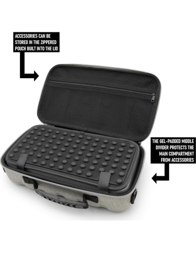 Funda de Viaje CASEMATIX para Tocadiscos Portátil Audio-Technica AT-SB727 - Gris