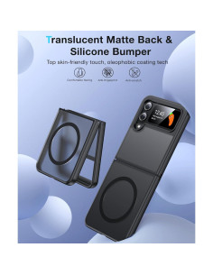 Funda Magnética FNDMIL para Samsung Galaxy Z Flip 4 - Negro 2