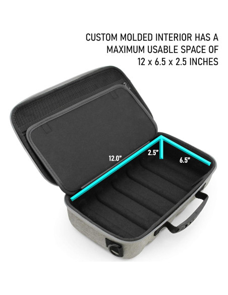 Funda de Viaje CASEMATIX para Tocadiscos Portátil Audio-Technica AT-SB727 - Gris