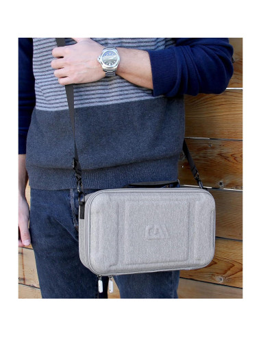 Funda de Viaje CASEMATIX para Tocadiscos Portátil Audio-Technica AT-SB727 - Gris