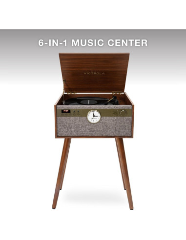 Centro de Música Victrola Century 6-en-1 con Bluetooth y Vinilo