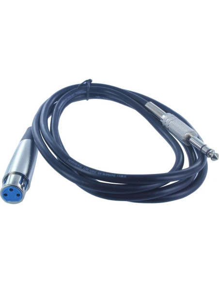 Cable de micrófono NTQinParts 1.8 m XLR hembra a TRS 1/4"