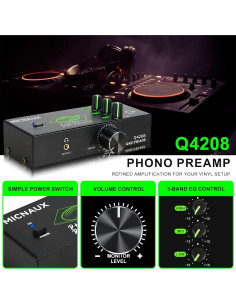 Preamplificador de Phono MICNAUX Hi-Fi con Ecualizador 3 Bandas 2