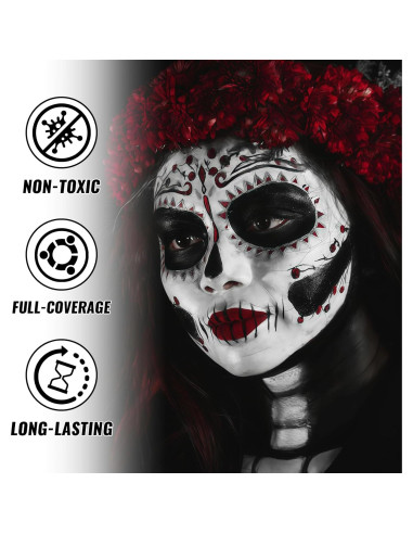 Pintura Facial y Corporal Negra YBUETE 60g Cobertura Completa