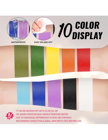 Pintura Facial y Corporal Negra YBUETE 60g Cobertura Completa