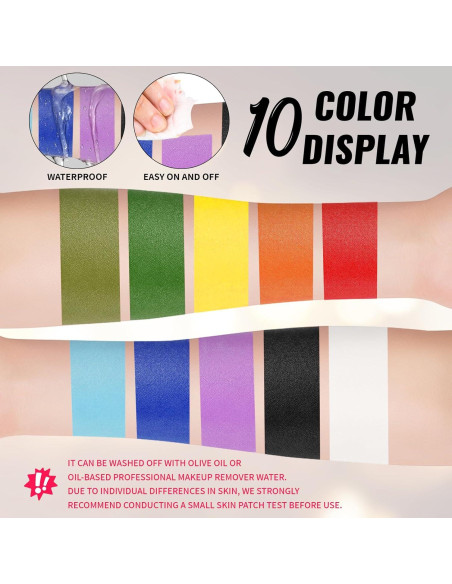 Pintura Facial y Corporal Negra YBUETE 60g Cobertura Completa