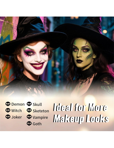 Pintura Facial y Corporal Negra YBUETE 60g Cobertura Completa