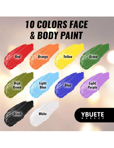 Pintura Facial y Corporal Negra YBUETE 60g Cobertura Completa