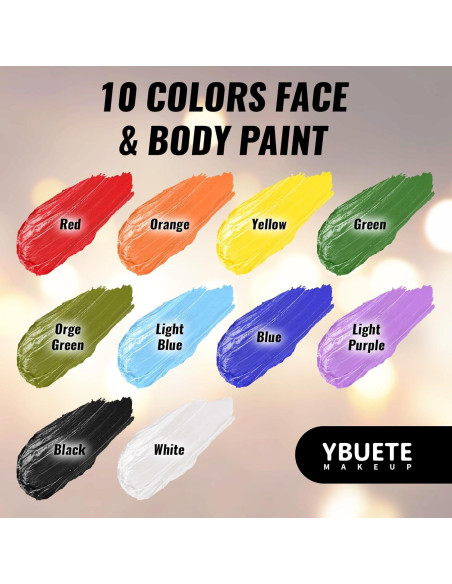 Pintura Facial y Corporal Negra YBUETE 60g Cobertura Completa