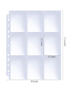 Fundas para Cartas HERKKA 100 Páginas 9 Bolsillos Transparente 2