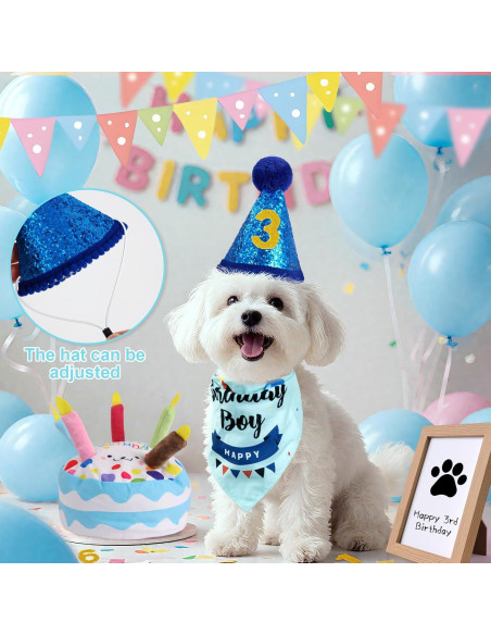 Juego de Cumpleaños para Perros PATTEPOINT - Juguetes Squeaky y Kit de Huellas