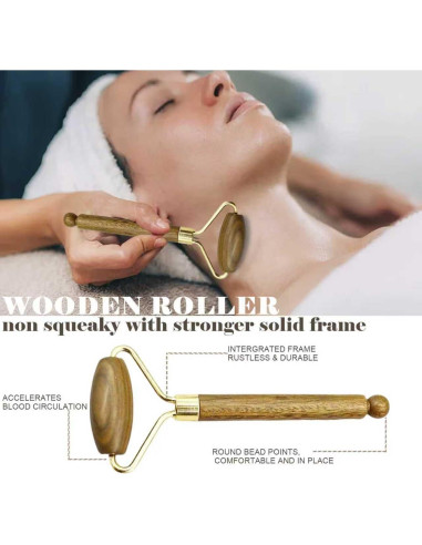 Juego de Masaje Facial Gua Sha Werncy - Rodillo y Piedra Sándalo