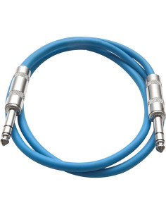 Cables de Parche TRS 1/4" Seismic Audio SATRX-2 Azul 6 Unidades 0.61m 2