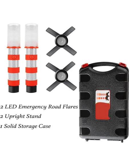2 Luces de Advertencia LED Magnéticas Amarillas para Emergencia