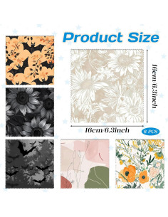 6 Paños de Limpieza de Gafas Microfibra Cabreche Floral 16x16cm 2