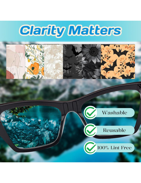 6 Paños de Limpieza de Gafas Microfibra Cabreche Floral 16x16cm