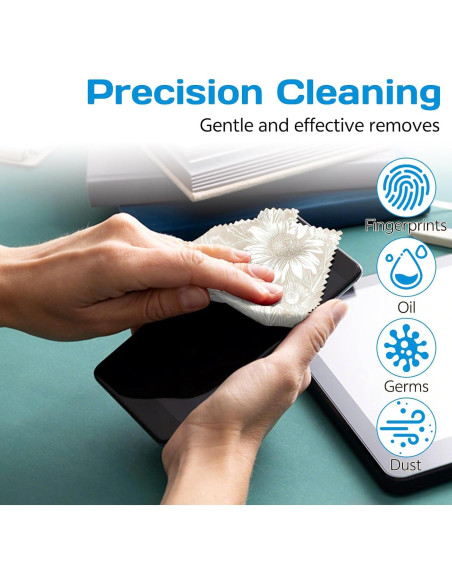 6 Paños de Limpieza de Gafas Microfibra Cabreche Floral 16x16cm