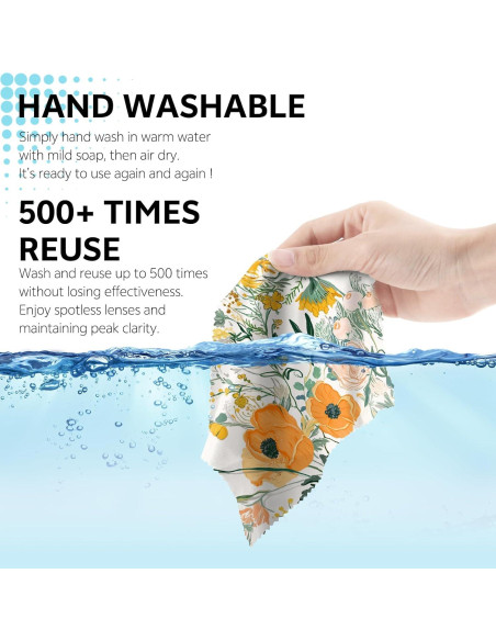 6 Paños de Limpieza de Gafas Microfibra Cabreche Floral 16x16cm