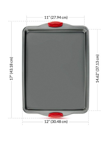 Juego de Bandejas para Hornear Boxiki Kitchen - Set de 3, Acero al Carbono Antiadherente