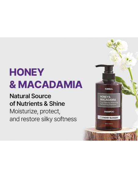 Champú Natural KUNDAL Miel y Macadamia 500ml Cuidado Cabello