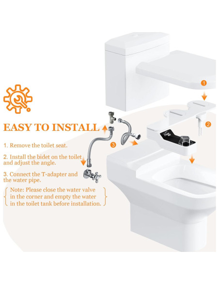 Accesorio de Bidet No Eléctrico LostSoul JSQ511 - Ultra Delgado