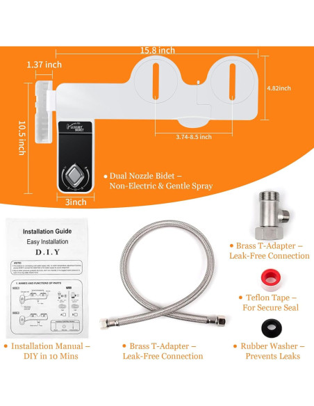 Accesorio de Bidet No Eléctrico LostSoul JSQ511 - Ultra Delgado