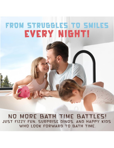 Bombas de baño orgánicas Quack Quack Moo con juguetes dinosaurios - 12 unidades