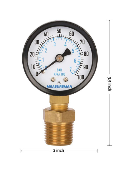 Medidor de Presión de Bomba de Pozo Measureman 2" 0-7 bar