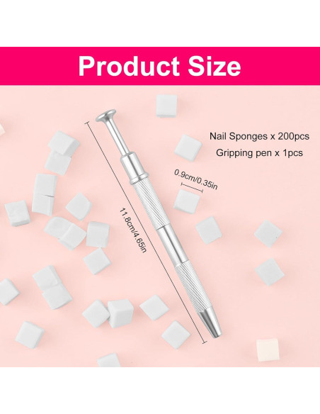 Kit de 200 Esponjas de Uñas Ombre Asofelk con Herramienta