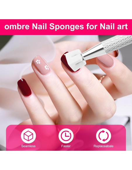 Kit de 200 Esponjas de Uñas Ombre Asofelk con Herramienta